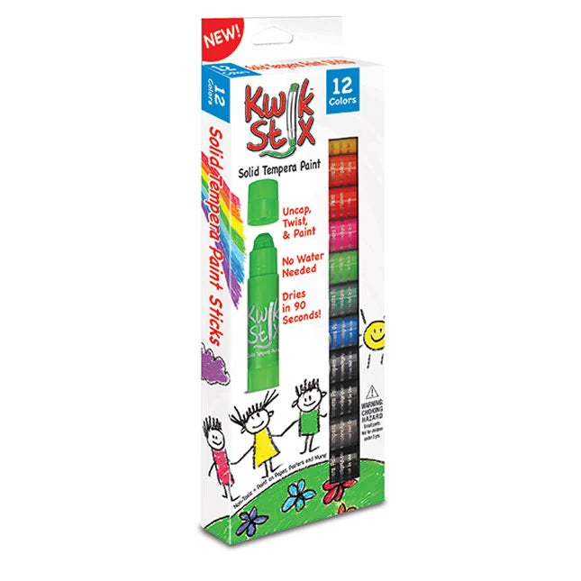 Kwik Stix Solid Tempera Paint - 12 count - Best for Ages 3 to 10 - US 9716