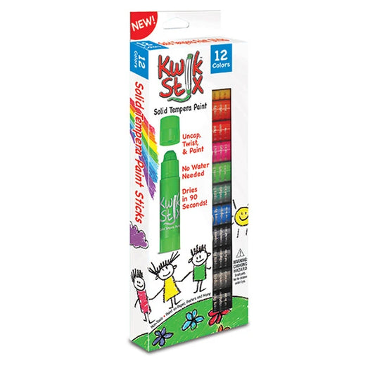 Kwik Stix Solid Tempera Paint - 12 count - Best for Ages 3 to 10 - US 9716