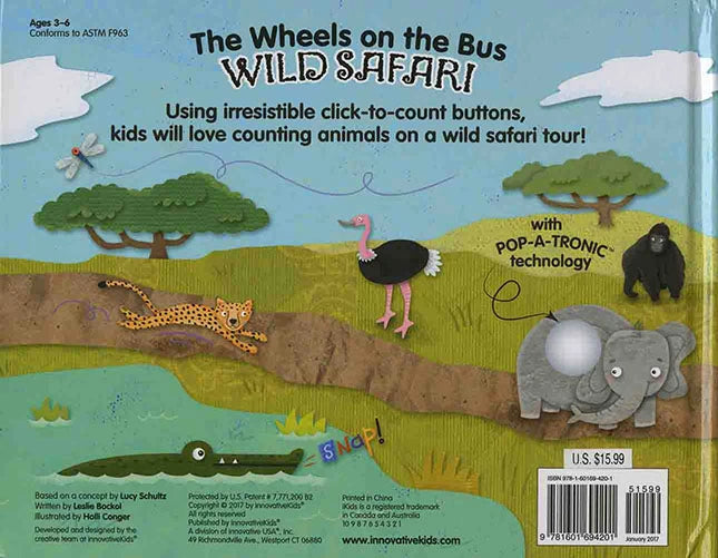 Poke-A-Dot Wheels on the Bus Wild Safari - Best Books for Ages 3 to 4 - US 1250