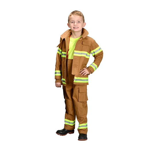 Personalized Jr. Firefighter Suit - Tan - Best for Ages 6 to 9 - US 5326