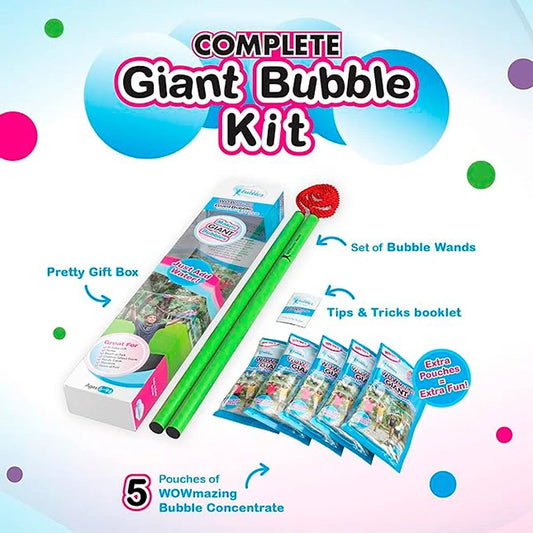 WOWmazing Giant Bubble Concentrate Kit Plus - Best for Ages 6 to 12 - US 9015