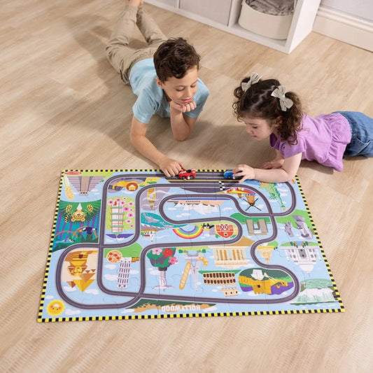 Race Track Floor Puzzle & Play Set - Best Puzzles for Babies - US 2149