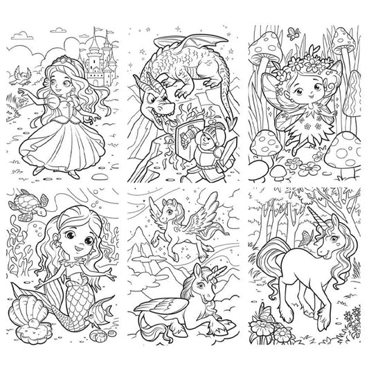 Magic & Make Believe 6 Pack Coloring Puzzles - Best for Ages 4 to 9 - US 7726