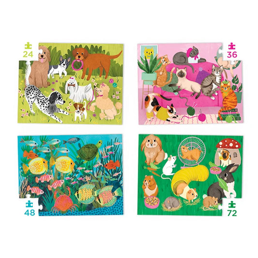 Four Puzzle Set - Playful Pets - - Fat Brain Toys - US 7916