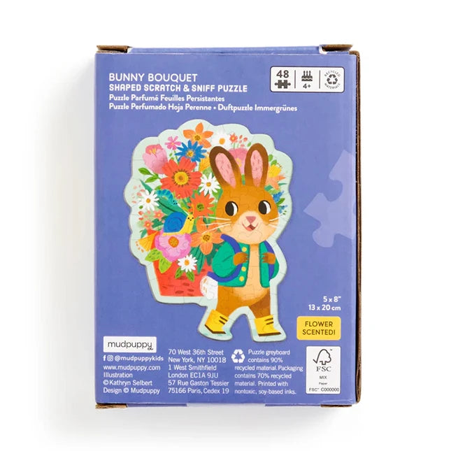 Bunny Bouquet 48 Piece Scratch & Sniff Shaped Mini Puzzle - US 6731