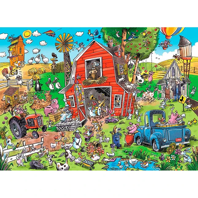 Farmyard Folly Family Pieces Puzzle - 350 pc - - Fat Brain Toys - US 4220