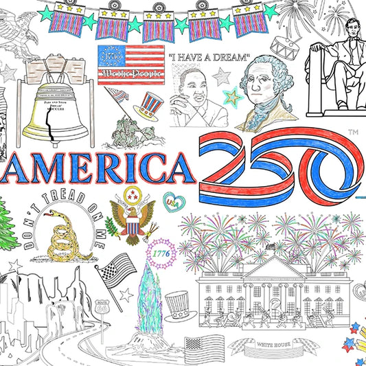 Creative Coloring Tablecloth Kit - AMERICA250 - Best for Ages 2 to 8 - US 8391