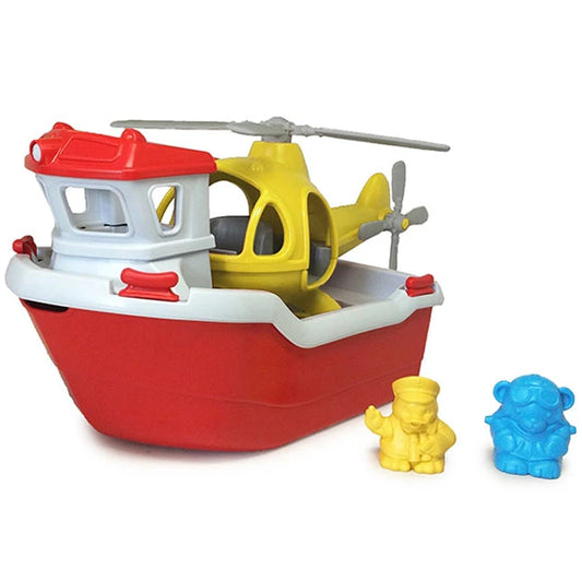 Green Toys Rescue Boat and Helicopter - Best Bath Toys for Babies - US 5455