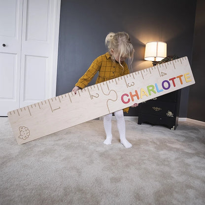 Personalized Wooden Ruler Growth Chart - - Fat Brain Toys - US 6396