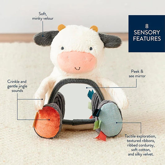 Itzy Bitzy Sensory Tummy Time Mirror - Cow - Best for Ages 0 to 5 - US 2086