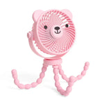 Itzy Breeze 3-Speed Stroller Fan™ - Bear Pink - - Fat Brain Toys - US 1735