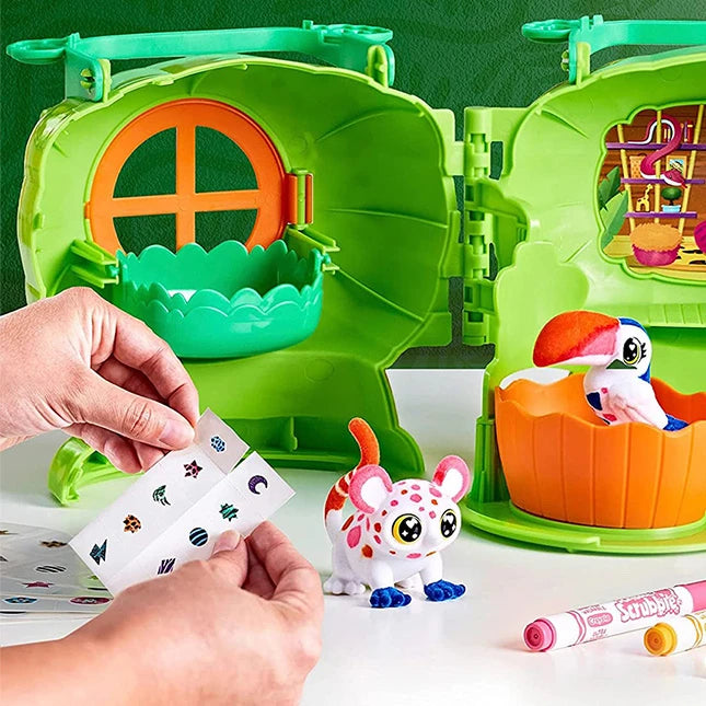 Scribble Scrubbie Pets Safari Treehouse - - Fat Brain Toys - US 1226