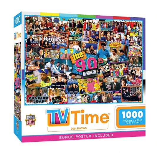 TV Time 90s Shows - 1000pc Puzzle - - Fat Brain Toys - US 9602