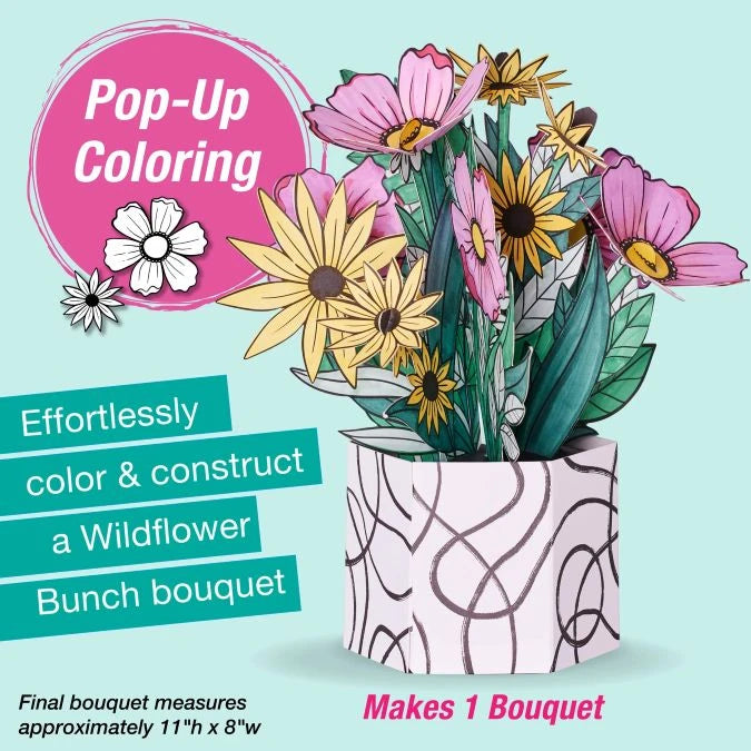 Pop Up Coloring Bouquet - Wildflower Bunch - - Fat Brain Toys - US 1452