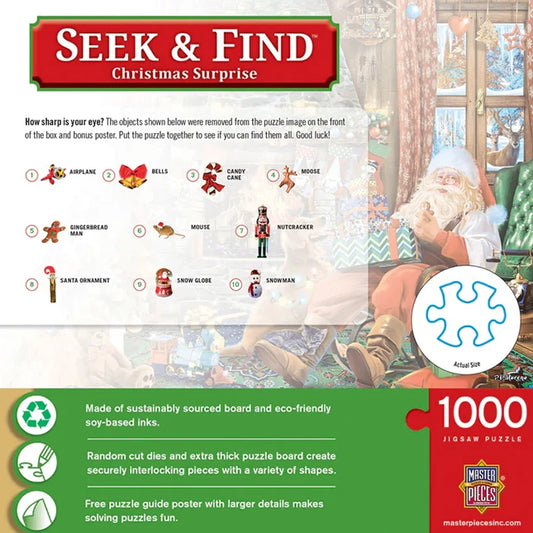 Seek &amp; Find - Christmas Surprise 1000 Piece Jigsaw Puzzle - - US 4241