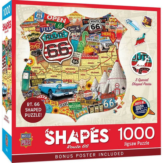 Route 66 Shaped Puzzle - 1000 pc - - Fat Brain Toys - US 0678