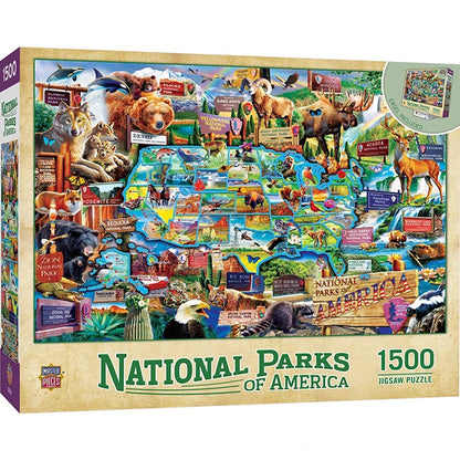 National Parks USA Map Puzzle - 1500 pc - - Fat Brain Toys - US 5109