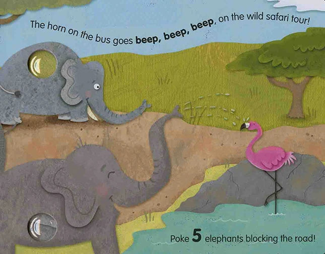 Poke-A-Dot Wheels on the Bus Wild Safari - Best Books for Ages 3 to 4 - US 1250