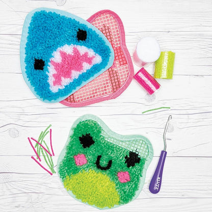 Klutz Latch Hook Animals - Red Panda, Frog &amp; Shark - US 9000