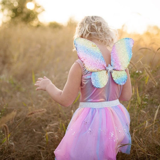 Rainbow Sequins Skirt, Wings &amp; Wand - Best for Ages 3 to 5 - US 5256
