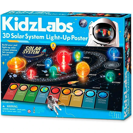 4M KidzLabs 3D Solar System Light-up Poster - Best for Ages 5 to 8 - US 5315