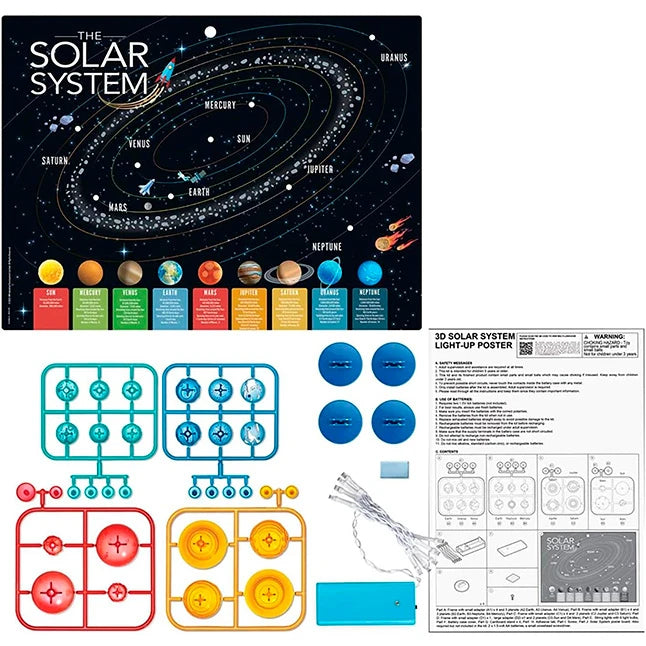 4M KidzLabs 3D Solar System Light-up Poster - Best for Ages 5 to 8 - US 5315