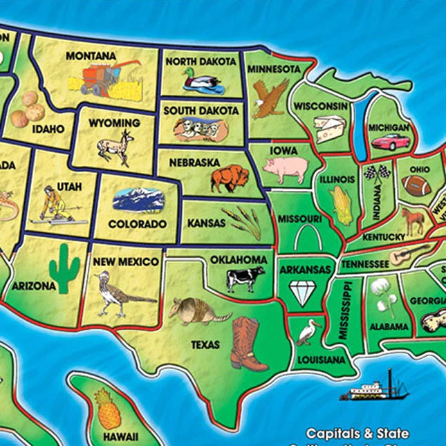 USA Map Sound Puzzle - Best History &amp; Geography for Babies - US 8419