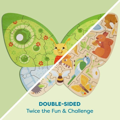 Butterfly 2-in-1 Wooden Puzzle - Best Puzzles for Ages 4 to 6 - US 0570
