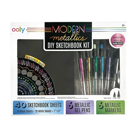Modern Metallics Deluxe DIY Sketchbook Kit - Best for Ages 8 to 12 - US 7202