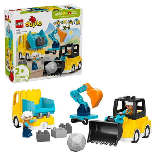 LEGO DUPLO Town - 3 in 1 Construction Vehicles - Best for Ages 2 to 5 - US 2450