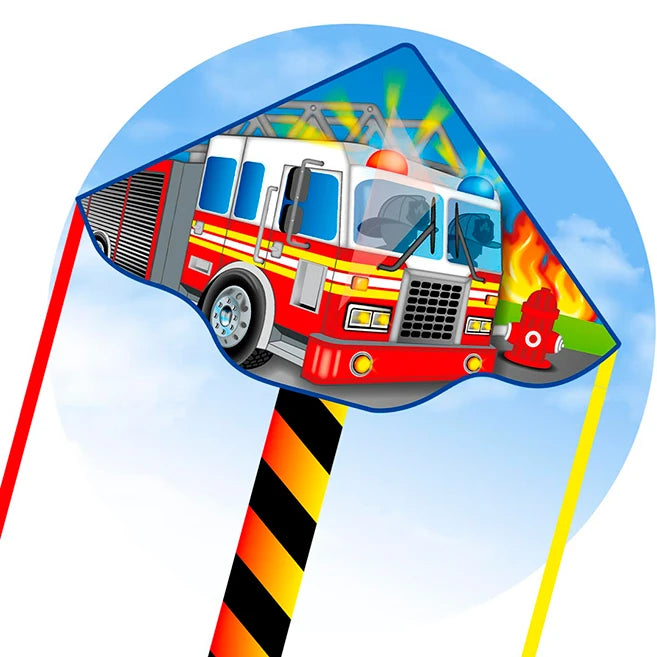 Simple Flyer Fire Truck Kite - 47 inch - Best for Ages 5 to 11 - US 8976