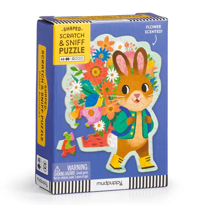 Bunny Bouquet 48 Piece Scratch &amp; Sniff Shaped Mini Puzzle - US 6731