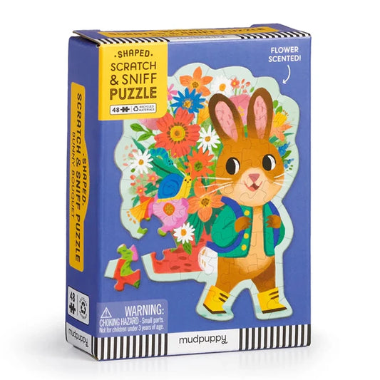 Bunny Bouquet 48 Piece Scratch &amp; Sniff Shaped Mini Puzzle - US 6731