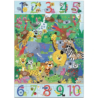 1 to 10 Jungle Giant Floor Build-and-Seek Puzzle - US 0034