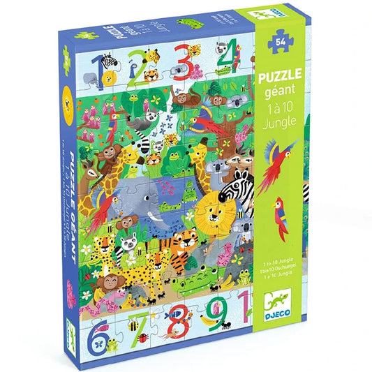 1 to 10 Jungle Giant Floor Build-and-Seek Puzzle - US 0034