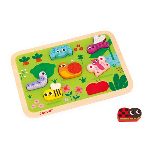 Chunky Wooden Garden Puzzle - Best Early Learning Toys for Ages 2 to 4 - US 4937