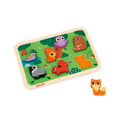 Chunky Wooden Forest Puzzle - Best Early Learning Toys for Ages 2 to 4 - US 2359