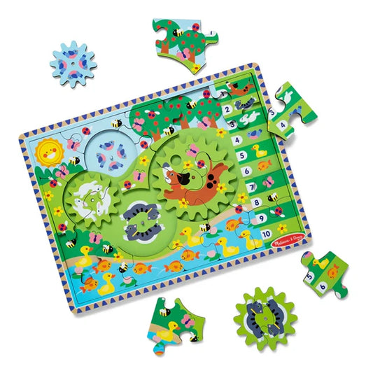 Animal Chase I-Spy Wooden Gear Puzzle - - Fat Brain Toys - US 9754