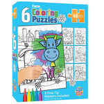 Old MacDonald's Farm 6 Pack Coloring Puzzles - Best for Ages 4 to 9 - US 9406
