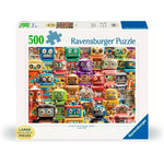 Retro Robots Large Format Puzzle - 500 pc - - Fat Brain Toys - US 5402