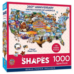 250th Anniversary America 1000 pc Shapes Puzzle - - Fat Brain Toys - US 2342