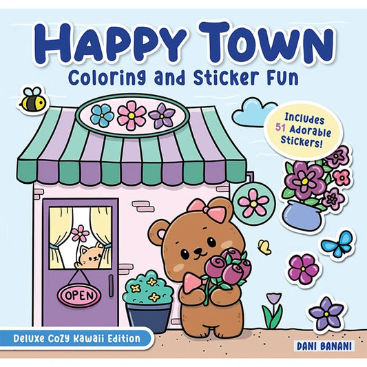 Happy Town Coloring and Sticker Fun - Best for Ages 5 to 8 - US 4011