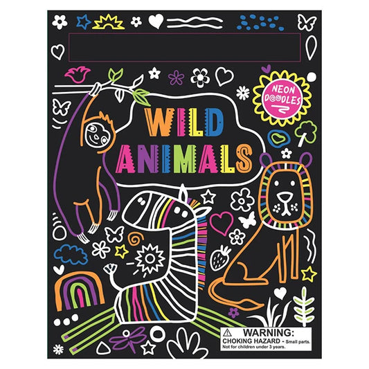 Neon Doodles Book - Wild Animals - Best Arts &amp; Crafts for Ages 3 to 8 - US 7618
