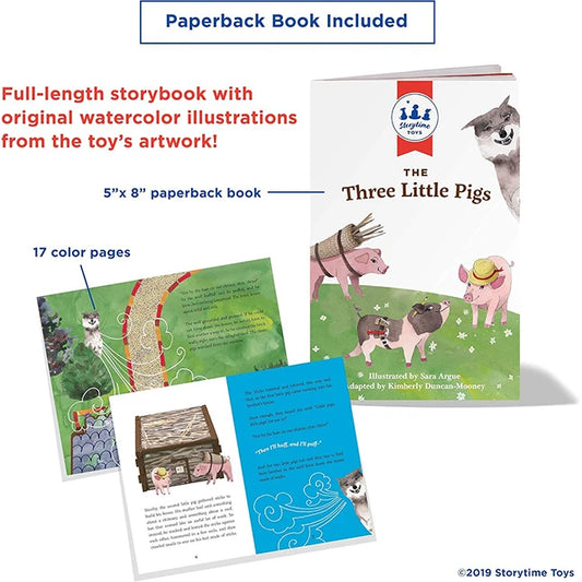 The Three Little Pigs Book and Playset - - Fat Brain Toys - US 1441