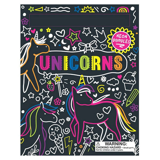 Neon Doodles Book - Unicorns - Best Arts &amp; Crafts for Ages 3 to 8 - US 3345
