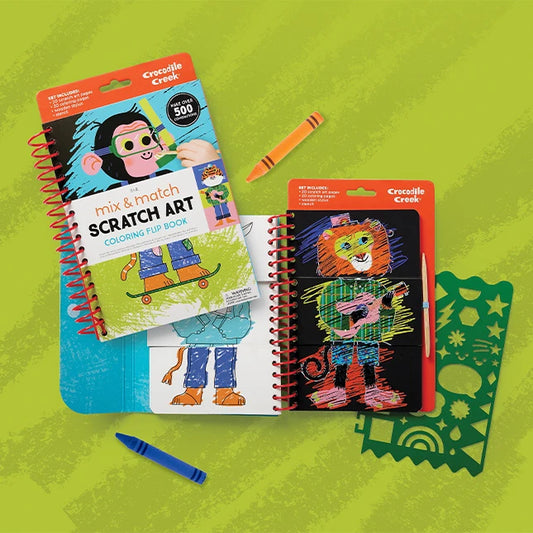 Mix &amp; Match Scratch Art Coloring Flip Book - Animals - US 0901