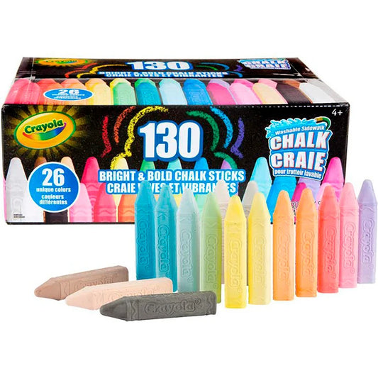 Crayola Washable Sidewalk Chalk - 130 Count - Best for Ages 4 to 9 - US 2836