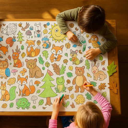 Creative Coloring Tablecloth Kit - Woodland - Best for Ages 2 to 7 - US 5201