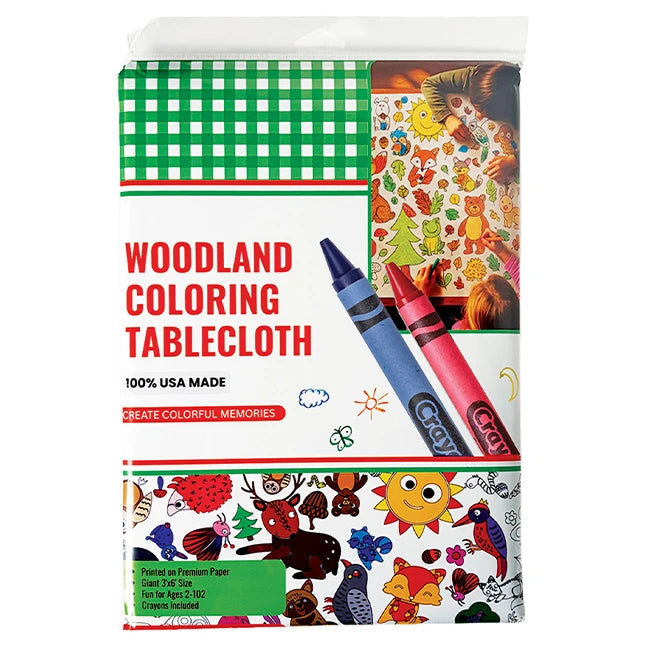 Creative Coloring Tablecloth Kit - Woodland - Best for Ages 2 to 7 - US 5201