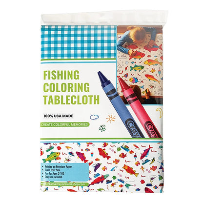 Creative Coloring Tablecloth Kit - Fishing - Best for Ages 2 to 7 - US 6610